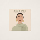 Elegante Moderne Vrouwen Sieraden Oorbellen Houder Vierkante Visitekaartjes (Voorkant)