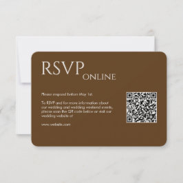 Elegante moderne walnoot bruine bruiloft RSVP kaartje