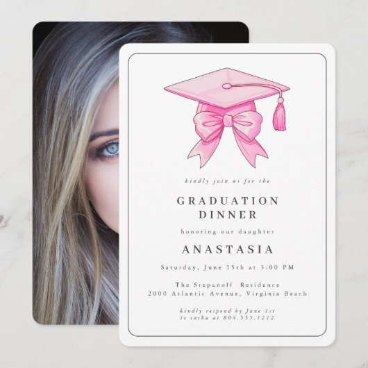 Elegante moderne Waterverf Afstuderen brunch Kaart (Voorkant / Achterkant)