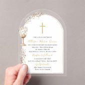 Elegante moderne Waterverf beige engelendoop Acryl Uitnodigingen (Insitu (Draagbaar))