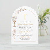 Elegante moderne Waterverf beige engelendoop Kaart (Staand voorkant)