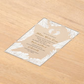 Elegante moderne Waterverf beige vleugels een uitn Acryl Uitnodigingen (Laagn)