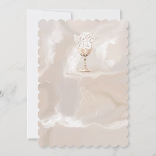 Elegante moderne Waterverf beige vleugels een uitn Kaart (Achterkant)