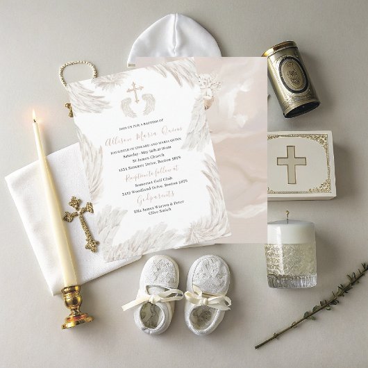 Elegante moderne Waterverf beige vleugels een uitn Kaart