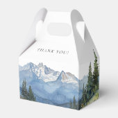 Elegante Moderne Waterverf Berg Bruiloft Bedankdoosjes (Achterkant)
