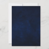 Elegante moderne waterverf blauw goud bruiloft kaart (Achterkant)