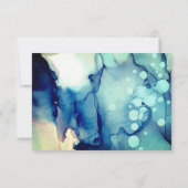 ** Elegante moderne Waterverf Blauwgroen RSVP brui (Achterkant)