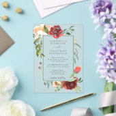 Elegante moderne Waterverf Bloemen Border Wedding Acryl Uitnodigingen (Insitu (Huwelijk))