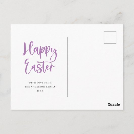 Elegante moderne Waterverf Bloemen Happy Easter Briefkaart (Achterkant)