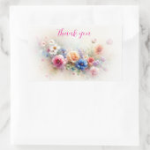 Elegante moderne waterverf bloemen kunst bedankt rechthoekige sticker (Tas)