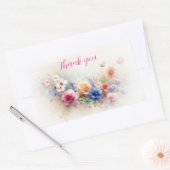 Elegante moderne waterverf bloemen kunst bedankt rechthoekige sticker (Envelop)