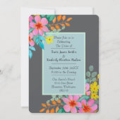 Elegante moderne Waterverf bloemen op donkergrijs Kaart (Achterkant)