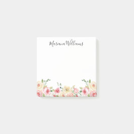 elegante moderne waterverf blozen roze bloem post-it® notes