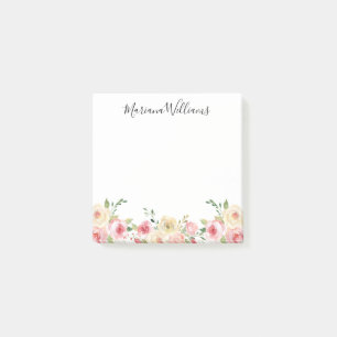 elegante moderne waterverf blozen roze bloem post-it® notes