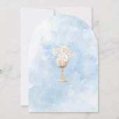 Elegante moderne Waterverf Blue Angel doop Kaart (Achterkant)