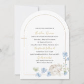 Elegante moderne Waterverf Blue Angel doop Kaart (Voorkant)