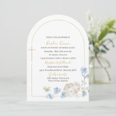 Elegante moderne Waterverf Blue Angel doop Kaart (Staand voorkant)