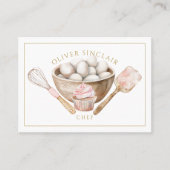 Elegante moderne Waterverf chef-kok Cateraar Baker Visitekaartje (Voorkant)