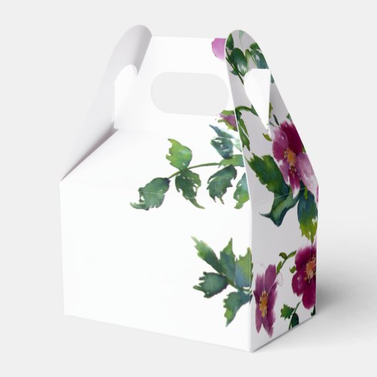 Elegante moderne waterverf donkerroze wilde bloeme bedankdoosjes (Achterkant)