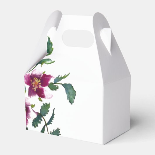 Elegante moderne waterverf donkerroze wilde bloeme bedankdoosjes (Voorkant Zijde)