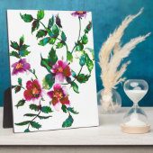 Elegante moderne waterverf donkerroze wilde bloeme fotoplaat (Zijkant)