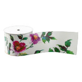 Elegante moderne waterverf donkerroze wilde bloeme grosgrain lint (Spoel)