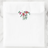 Elegante moderne waterverf donkerroze wilde bloeme hart sticker (Tas)