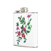 Elegante moderne waterverf donkerroze wilde bloeme heupfles (Links)