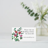 Elegante moderne waterverf donkerroze wilde bloeme informatiekaartje (Staand voorkant)