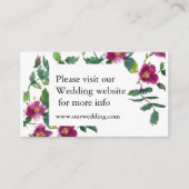 Elegante moderne waterverf donkerroze wilde bloeme informatiekaartje (Voorkant)