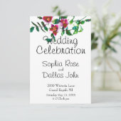 Elegante moderne waterverf donkerroze wilde bloeme kaart (Staand voorkant)