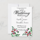 Elegante moderne waterverf donkerroze wilde bloeme kaart (Voorkant)