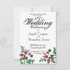 Elegante moderne waterverf donkerroze wilde bloeme kaart