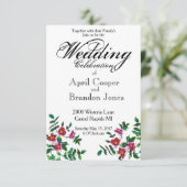 Elegante moderne waterverf donkerroze wilde bloeme kaart (Staand voorkant)