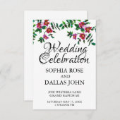 Elegante moderne waterverf donkerroze wilde bloeme kaart (Voorkant / Achterkant)