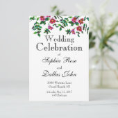 Elegante moderne waterverf donkerroze wilde bloeme kaart (Staand voorkant)