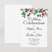 Elegante moderne waterverf donkerroze wilde bloeme kaart (Voorkant / Achterkant)