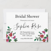 Elegante moderne waterverf donkerroze wilde bloeme kaart (Voorkant)