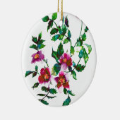 Elegante moderne waterverf donkerroze wilde bloeme keramisch ornament (Rechts)