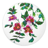 Elegante moderne waterverf donkerroze wilde bloeme keramische knop (Voorkant)