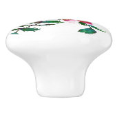 Elegante moderne waterverf donkerroze wilde bloeme keramische knop (Zijkant)