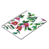 Elegante moderne waterverf donkerroze wilde bloeme notitieboek (Linkerzijde)