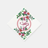 Elegante moderne waterverf donkerroze wilde bloeme servetten (Hoek)