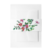 Elegante moderne waterverf donkerroze wilde bloeme uitnodigingen wikkel (Voorkant Voorbeeld)