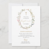 Elegante moderne Waterverf doop Kaart (Voorkant)