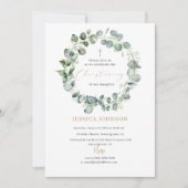 Elegante moderne Waterverf doop Kaart (Voorkant)