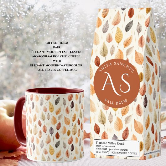 Elegante moderne Waterverf Fall Leaves Coffee Mok