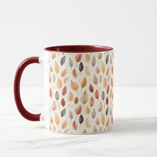 Elegante moderne Waterverf Fall Leaves Coffee Mok (Links)