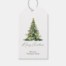 Elegante moderne waterverf kerstboom strikken