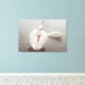 Elegante moderne waterverf kunst zwanen op de Dona Canvas Afdruk (Insitu (Houten vloer))